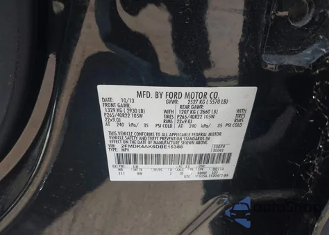 2013 Ford Edge Sport from USA, damaged, VIN 2FMDK4AK6DBE15388